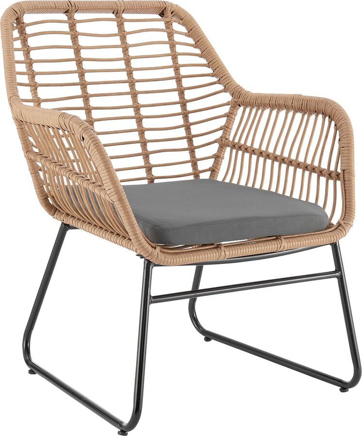 Manhattan Comfort Outdoor Conversation Sets - Antibes 2.0 Patio 4- Person Conversation Set with Coffee Table with Grey Cushions