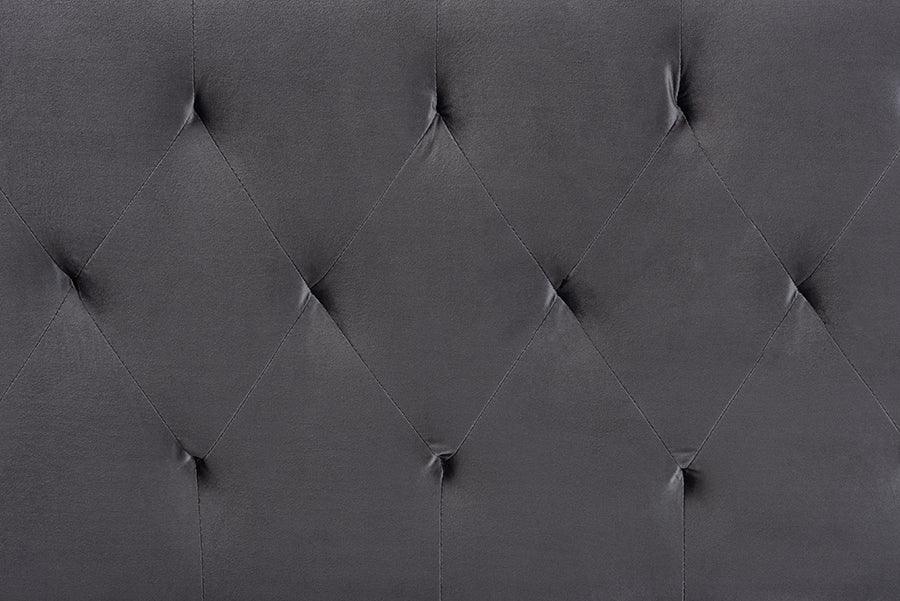 Wholesale Interiors Headboards - Felix Grey Velvet Fabric Upholstered King Size Headboard