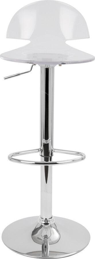 Lumisource Barstools - Venti Contemporary Adjustable Barstool with Swivel in Clear Acrylic