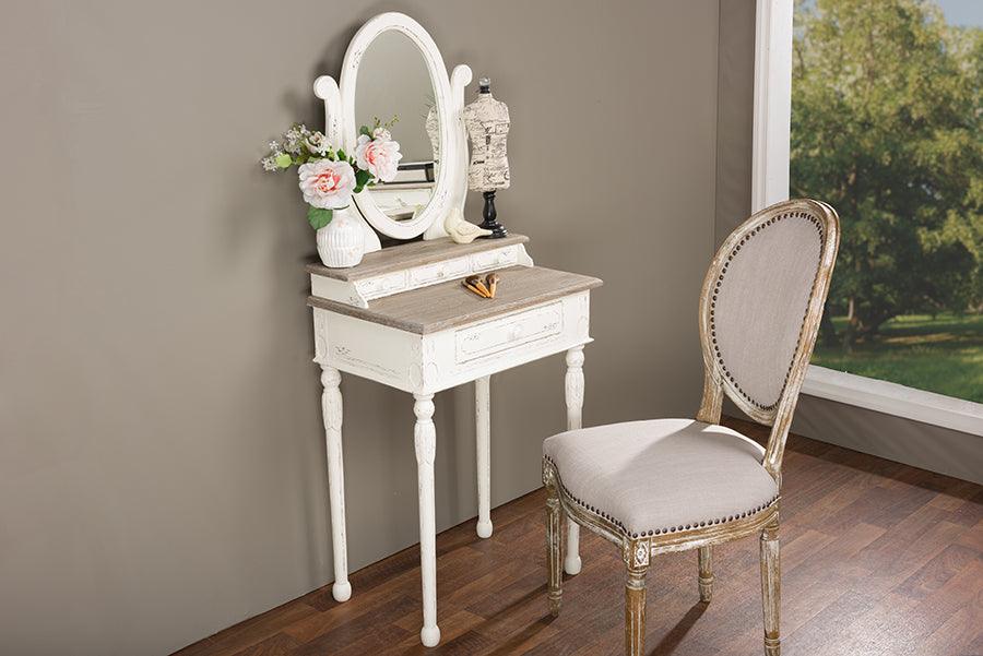 Wholesale Interiors Cabinets & Wardrobes - Anjou Traditional French Accent Dressing Table with Mirror