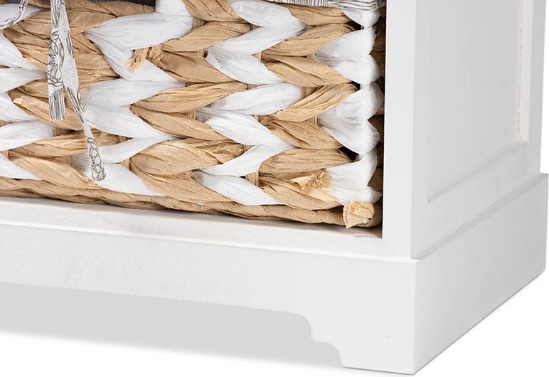 Wholesale Interiors Bedroom Organization - Rianne Modern Transitional White Finished Wood 2-Basket Storage Unit