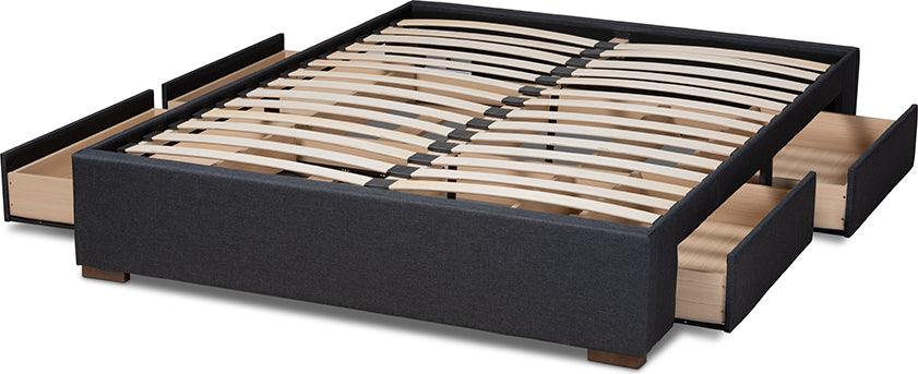 Wholesale Interiors Beds - Leni King Storage Bed Charcoal