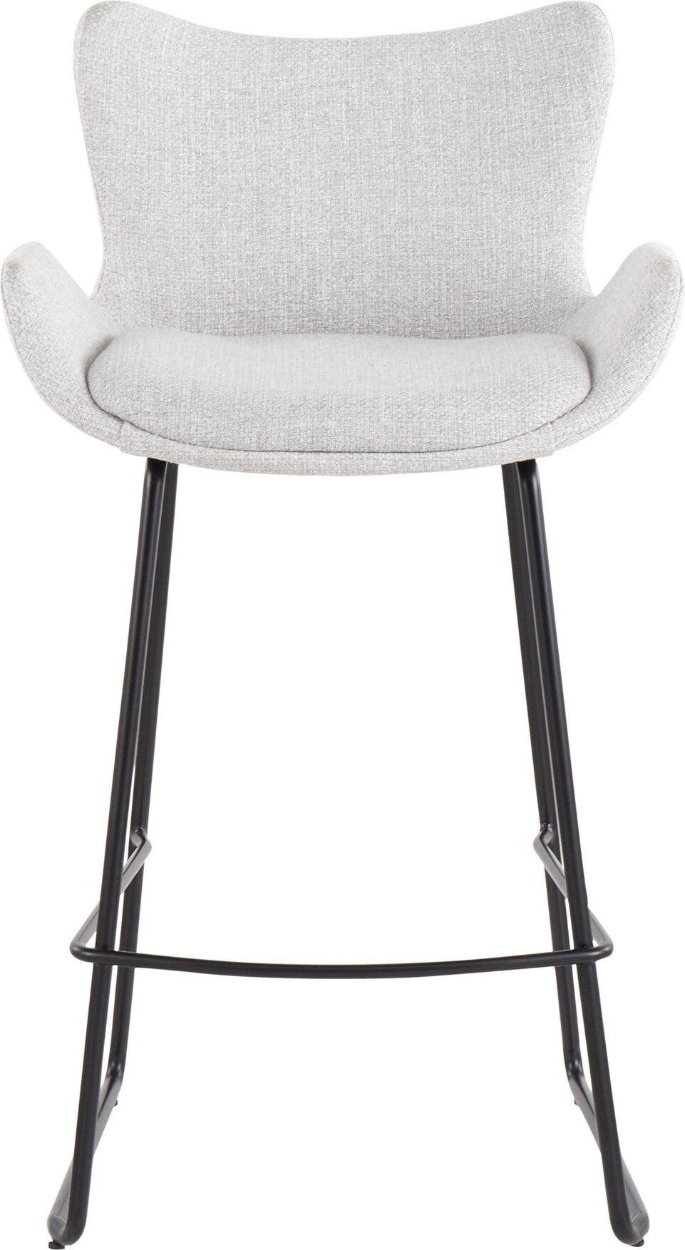 Lumisource Barstools - Tara Counter Stool (Set of 2) Black & Light Gray Noise