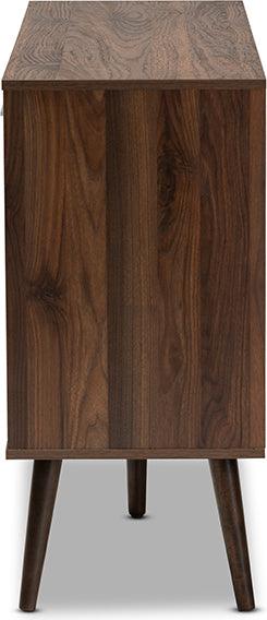 Wholesale Interiors Buffets & Sideboards - Leena Modern Two-Tone and Walnut Finished Wood 2-Drawer Sideboard Buffet Walnut Brown & White