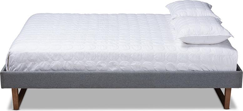 Wholesale Interiors Beds - Liliya Queen Bed Dark Gray & Walnut