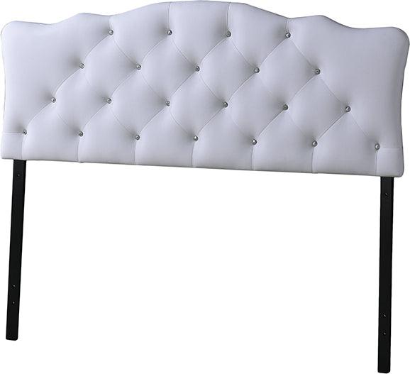 Wholesale Interiors Headboards - Rita Modern and Contemporary Full Size Button-tufted Scalloped Headboard White