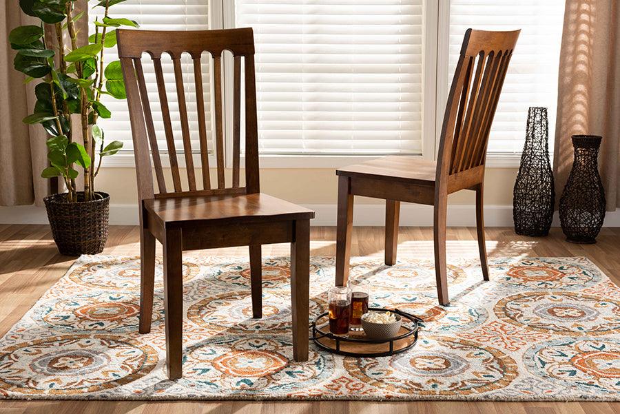 Wholesale Interiors Dining Chairs - Minette Walnut Brown Finished Wood 2-Piece Dining Chair Set