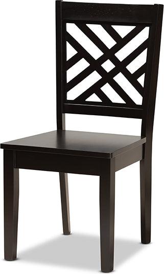 Wholesale Interiors Dining Sets - Ani Dark Brown Finished Wood 7-Piece Dining Set