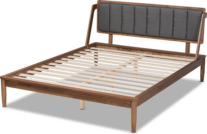 Wholesale Interiors Beds - Helsa King Bed Dark Gray & Walnut