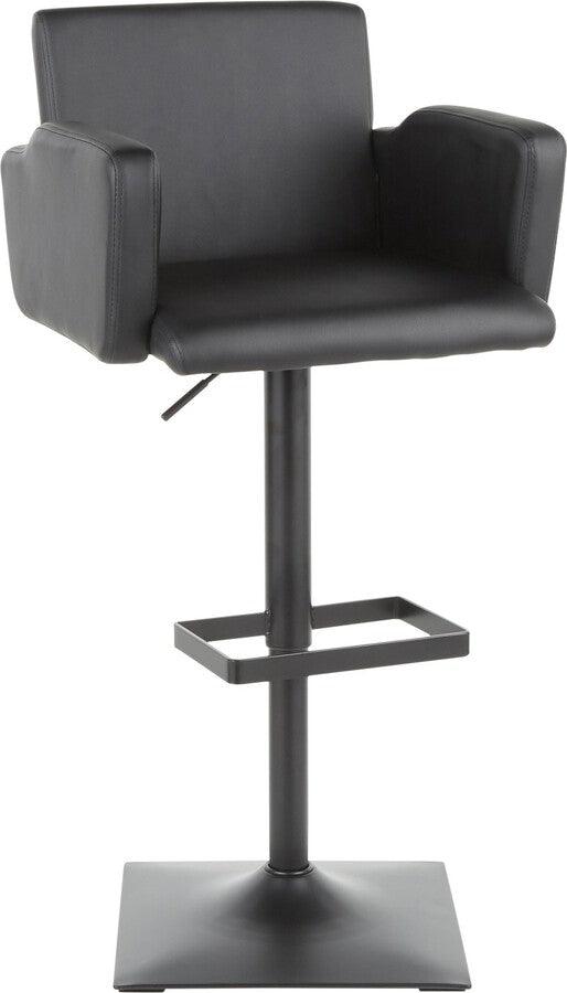 Lumisource Barstools - Sergio Contemporary Bar Stool with Black Metal and Black Faux Leather