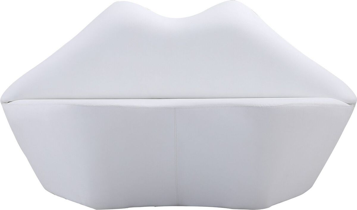 Manhattan Comfort Loveseats - Kiss 61.8 in. White Faux Leather 2-Seater Loveseat