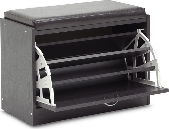 Wholesale Interiors Shoe Storage - Espresso Shoe-Rack Bench