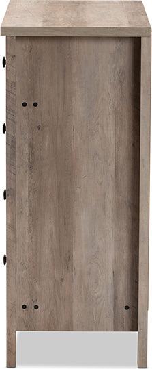 Wholesale Interiors Chest of Drawers - Derek Modern and Contemporary Transitional Rustic Oak Finished Wood 5-Drawer Chest