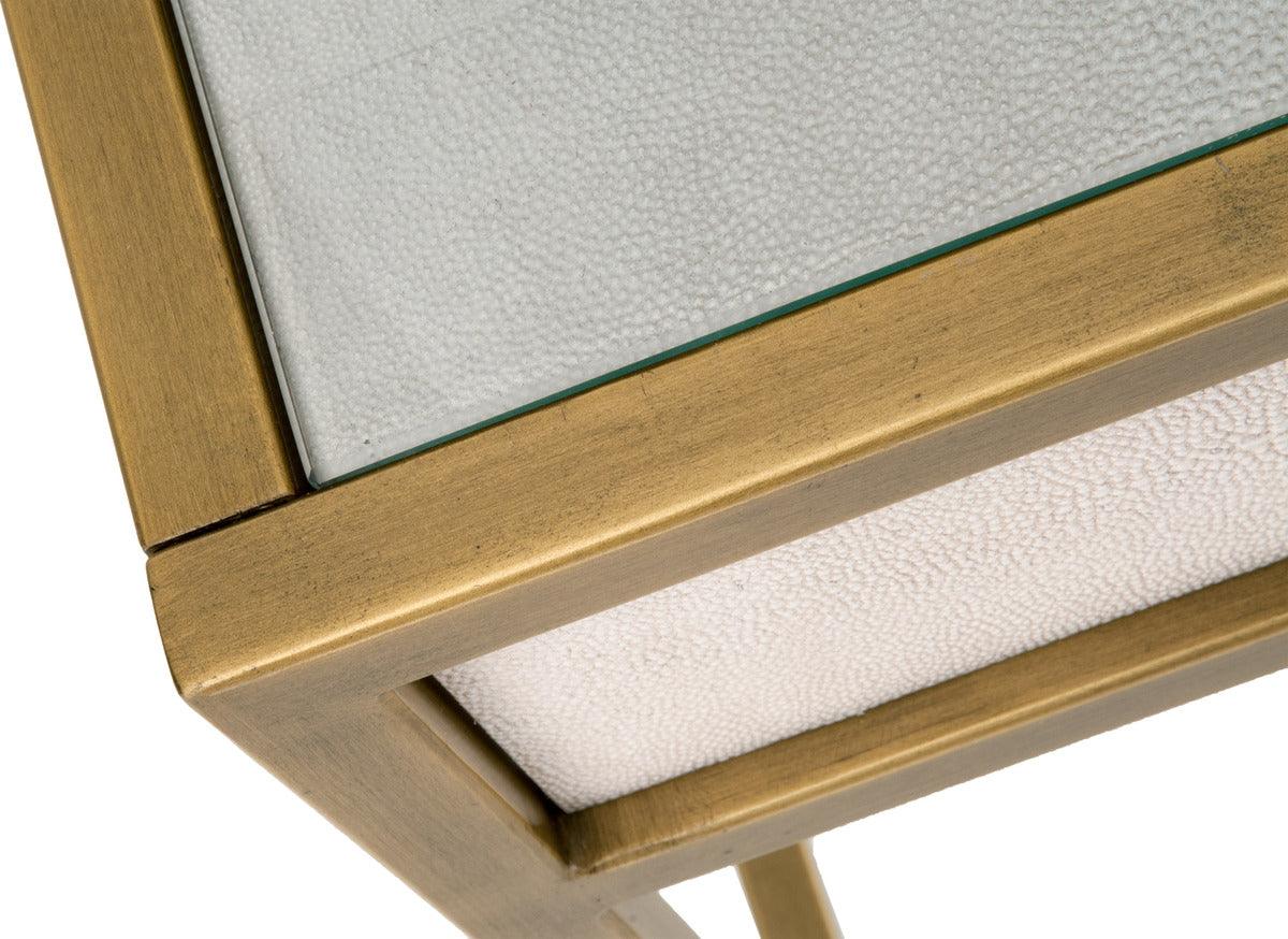 Essentials For Living Desks - Strand Shagreen Desk White Shagreen & Brushed Gold