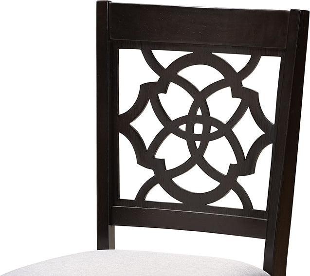 Wholesale Interiors Dining Sets - Tonia Grey Fabric Upholstered and Dark Brown Finished Wood 5-Piece Dining Set