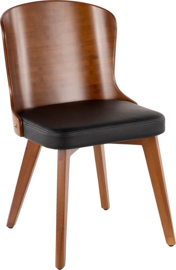 Lumisource Dining Chairs - Bocello Chair 31" Walnut Bamboo & Black PU
