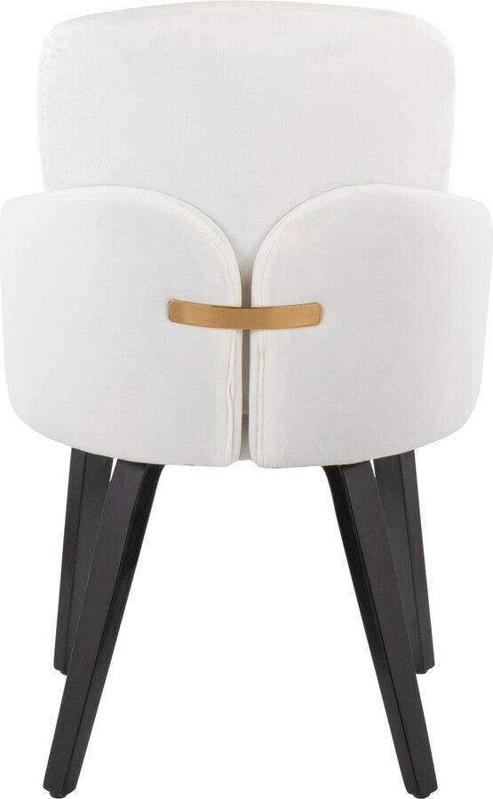 Lumisource Dining Chairs - Dahlia Contemporary Dining Chair In Black Wood & Cream Velvet With Gold Accent (Set of 2)