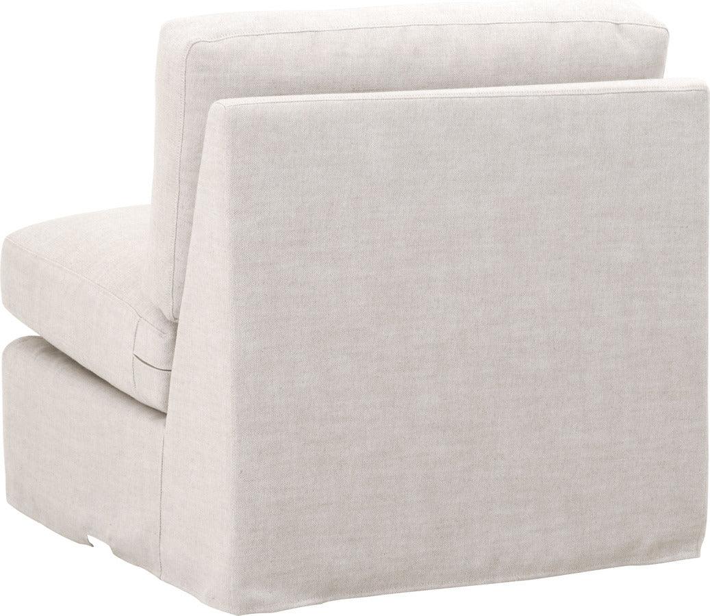 Essentials For Living Accent Chairs - Lena Modular Slope Arm Slipcover 1-Seat Armless Chair Bisque, Espresso