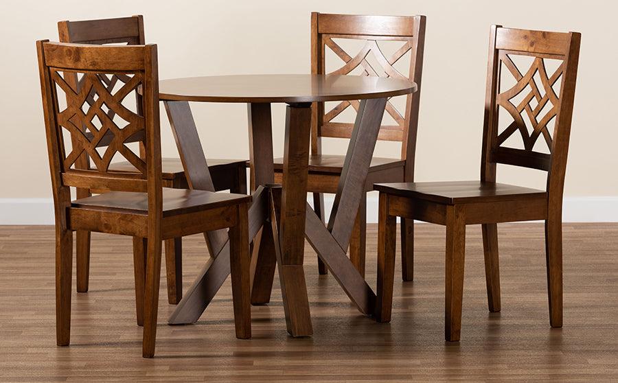 Wholesale Interiors Dining Sets - Kaila Walnut Brown Finished Wood 5-Piece Dining Set