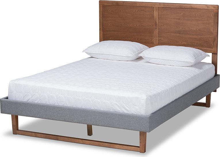 Wholesale Interiors Beds - Allegra Queen Bed Dark Gray & Ash walnut
