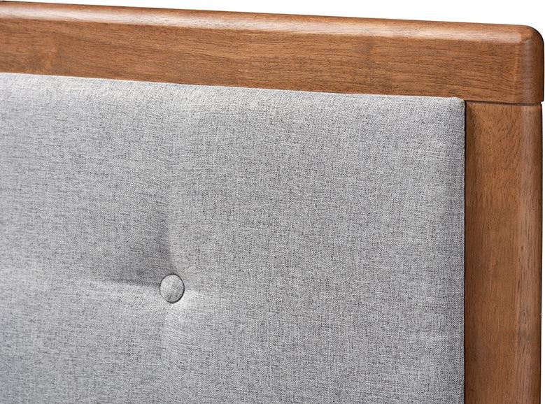 Wholesale Interiors Beds - Cosma Queen Storage Bed Light Gray & Ash Walnut
