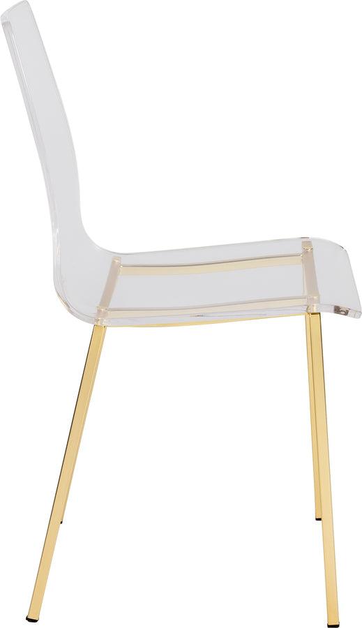 Euro Style Dining Chairs - Chloe Side Chair in Clear Acrylic with Matte Brushed Gold Legs