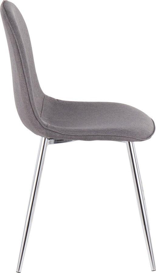 Lumisource Living Room Sets - Pebble Chair 35" Chrome & Charcoal Fabric (Set of 2)