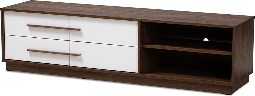 Wholesale Interiors TV & Media Units - Mette TV Stand White & Walnut