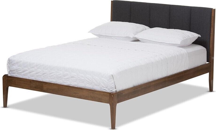 Wholesale Interiors Beds - Ember Queen Bed Dark Gray & Brown