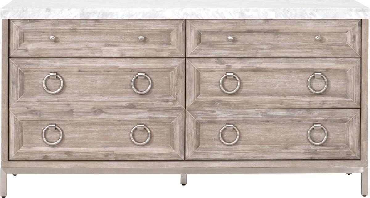 Essentials For Living Dressers - Azure Carrera 6-Drawer Double Dresser Natural Gray