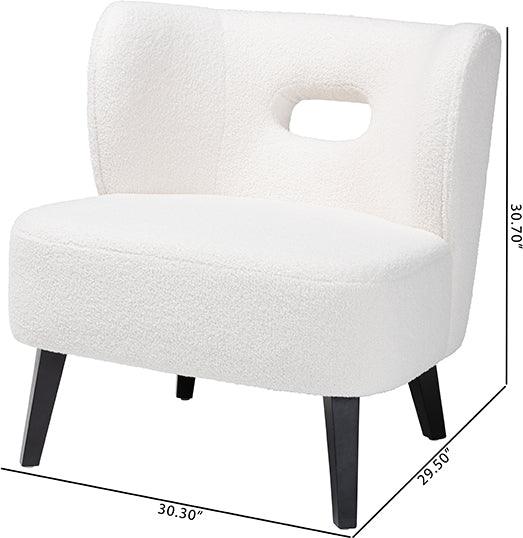 Wholesale Interiors Accent Chairs - Naara Modern Ivory Boucle Upholstered and Black Finished Wood Accent Chair