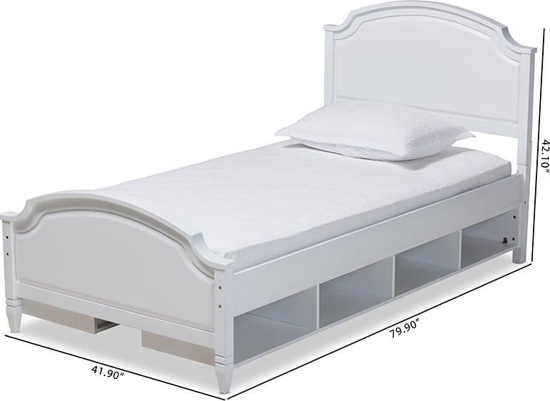 Wholesale Interiors Beds - Elise Twin Storage Bed White