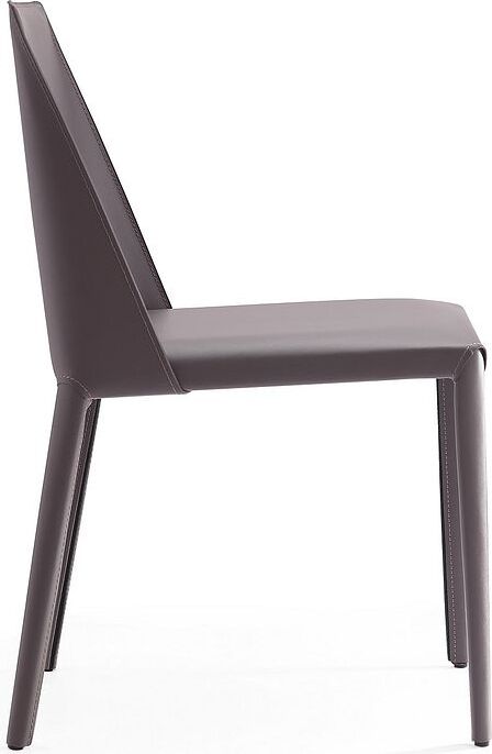 Manhattan Comfort Dining Chairs - Paris Grey Saddle Leather Dining Chair (Set of 4)