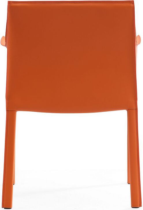 Manhattan Comfort Dining Chairs - Paris Coral Saddle Leather Armchair (Set of 2)