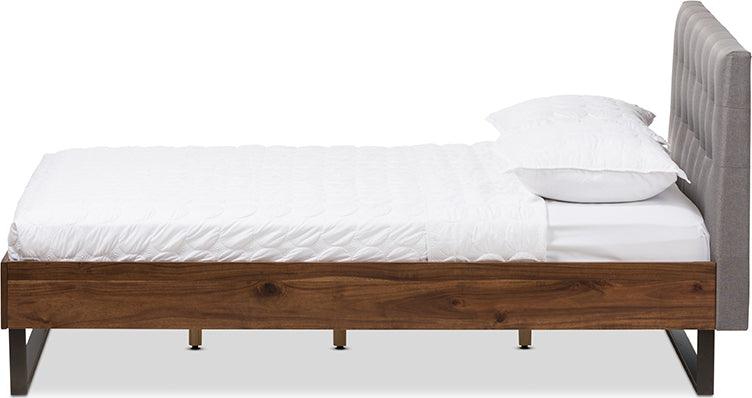 Wholesale Interiors Beds - Mitchell King Bed Gray/Walnut Brown