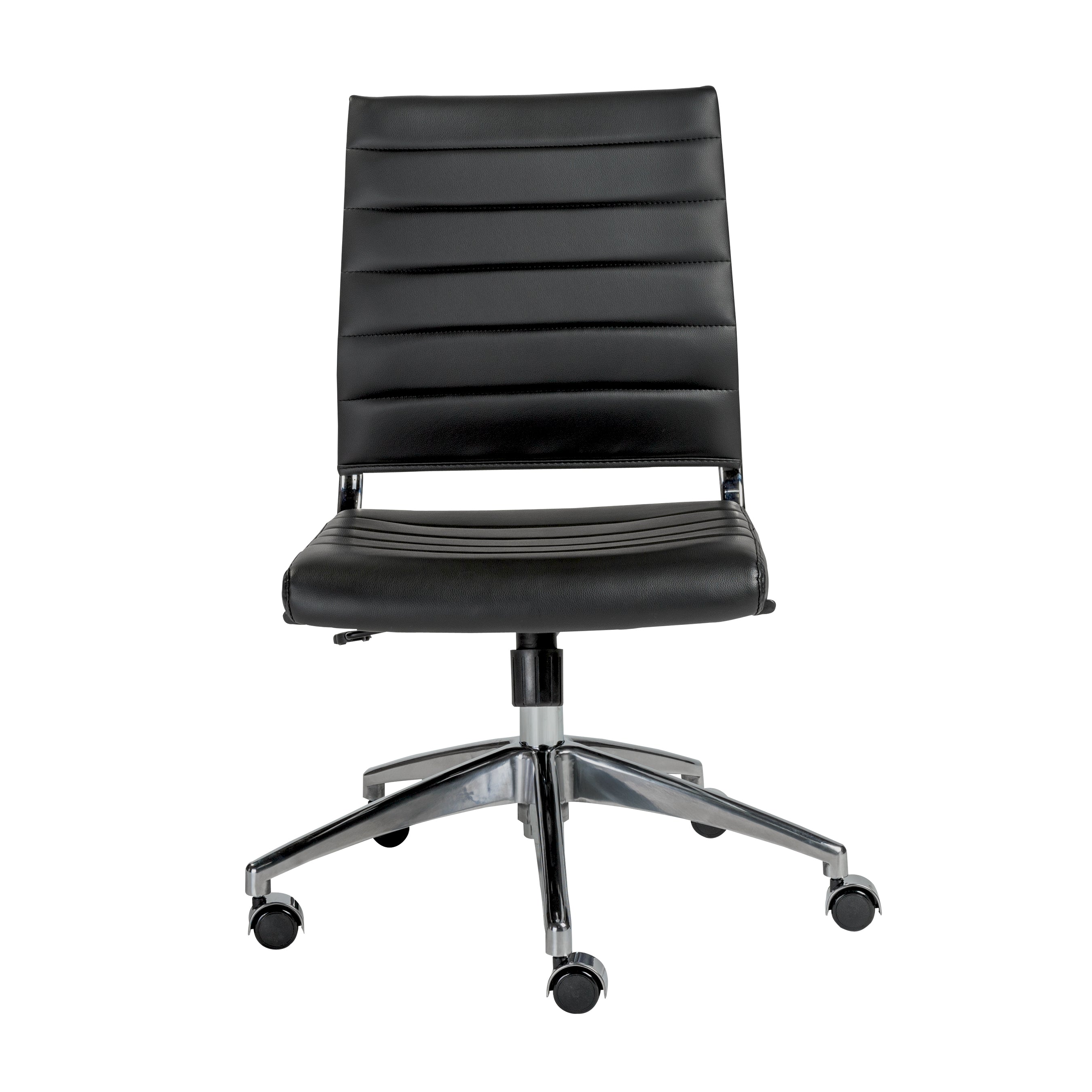 Euro Style Task Chairs - Axel Low Back Office Chair w/o Armrests in Black with Aluminum Base