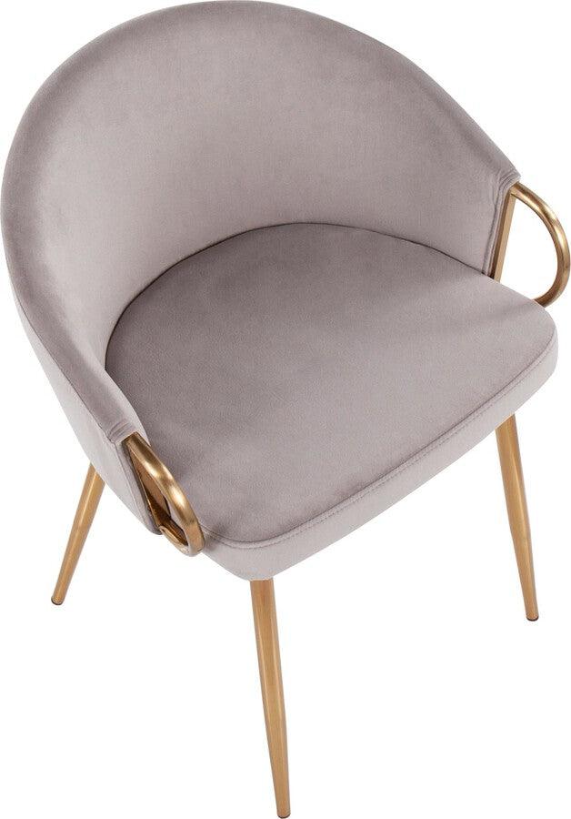 Lumisource Accent Chairs - Claire Contemporary/Glam Chair In Gold Metal & Silver Velvet