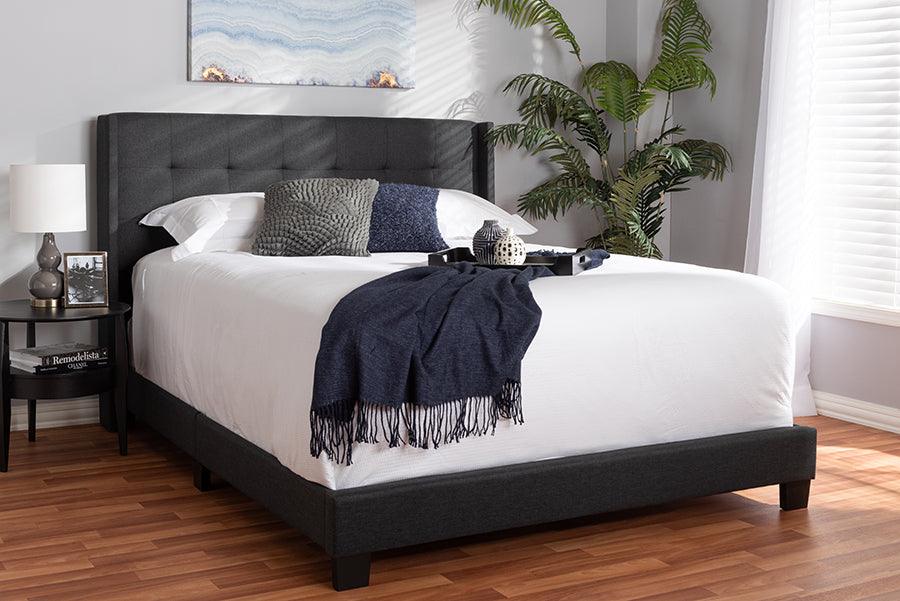Wholesale Interiors Beds - Lisette Queen Bed Charcoal Gray