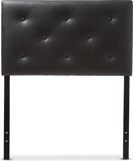 Wholesale Interiors Headboards - Baltimore Modern And Contemporary Black Faux Leather Upholstered Twin Size Headboard