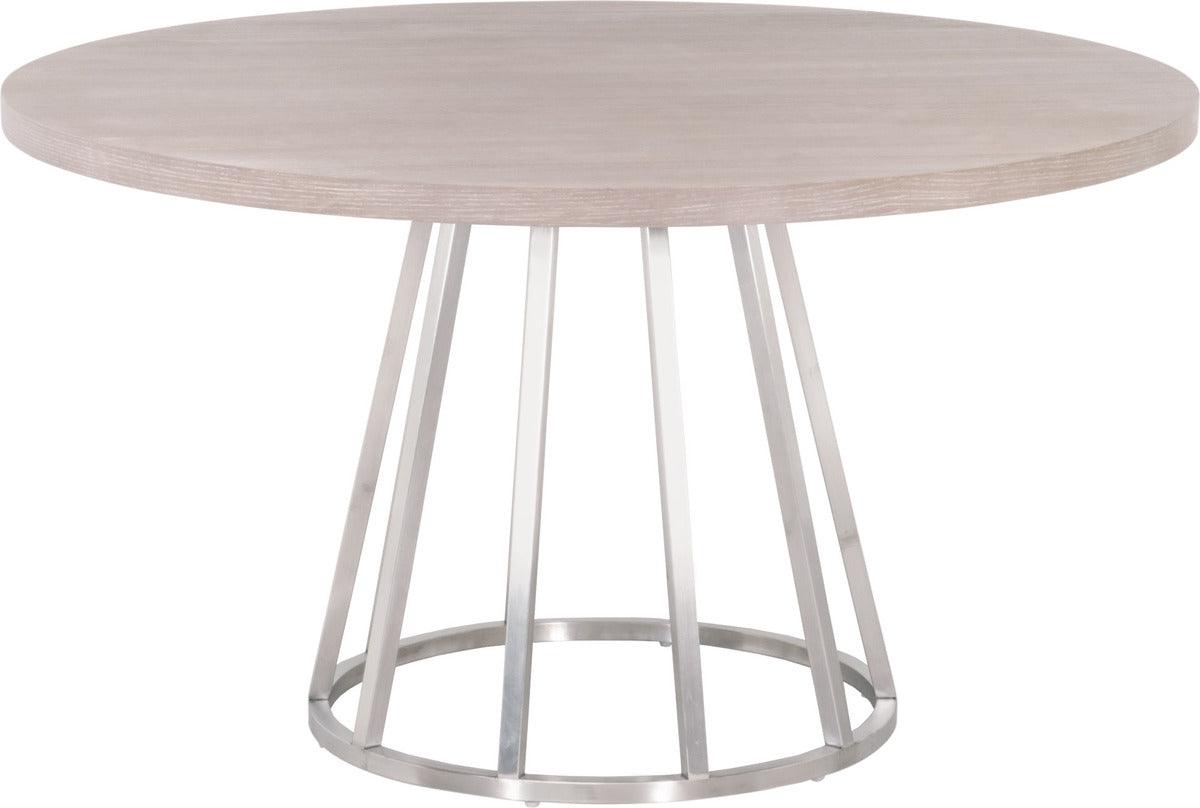 Essentials For Living Dining Tables - Turino 54" Round Dining Table Wood Top Natural Gray Acacia