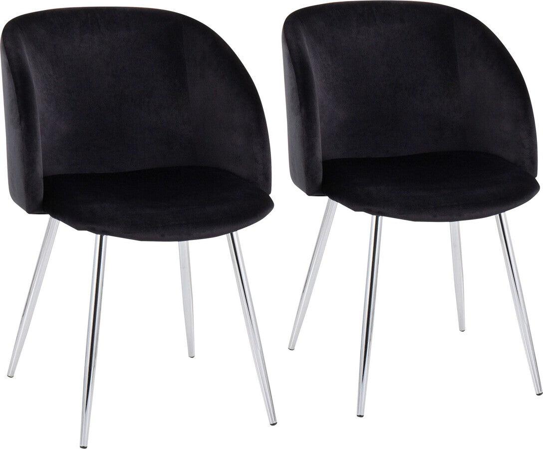 Lumisource Living Room Sets - Fran Chair 32" Chrome & Black Velvet (Set of 2)