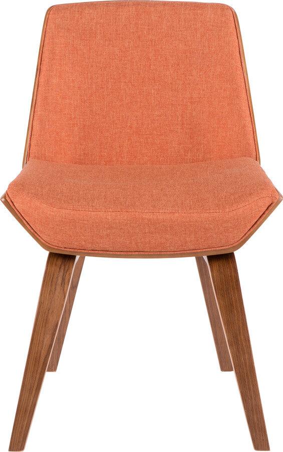 Lumisource Accent Chairs - Corazza Mid-century Modern Dining/Accent Chair in Walnut and Orange