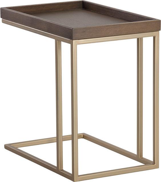 SUNPAN Side & End Tables - Arden C-Shaped End Table - Gold - Raw Umber