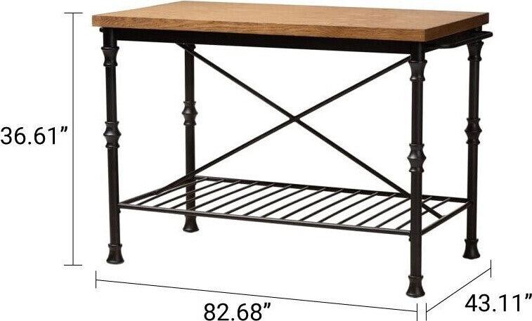 Wholesale Interiors Consoles - Perin Multipurpose Console Table Distressed Ash & Dark Bronze