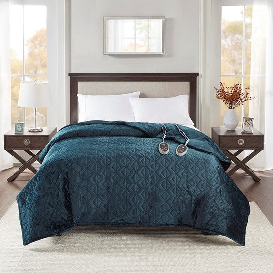 Olliix.com Heated Blankets - Heated Blanket Teal Twin