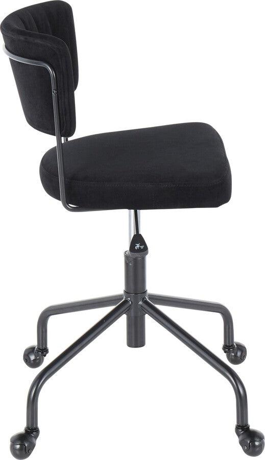 Lumisource Task Chairs - Tania Contemporary Task Chair in Black Metal and Black Velvet