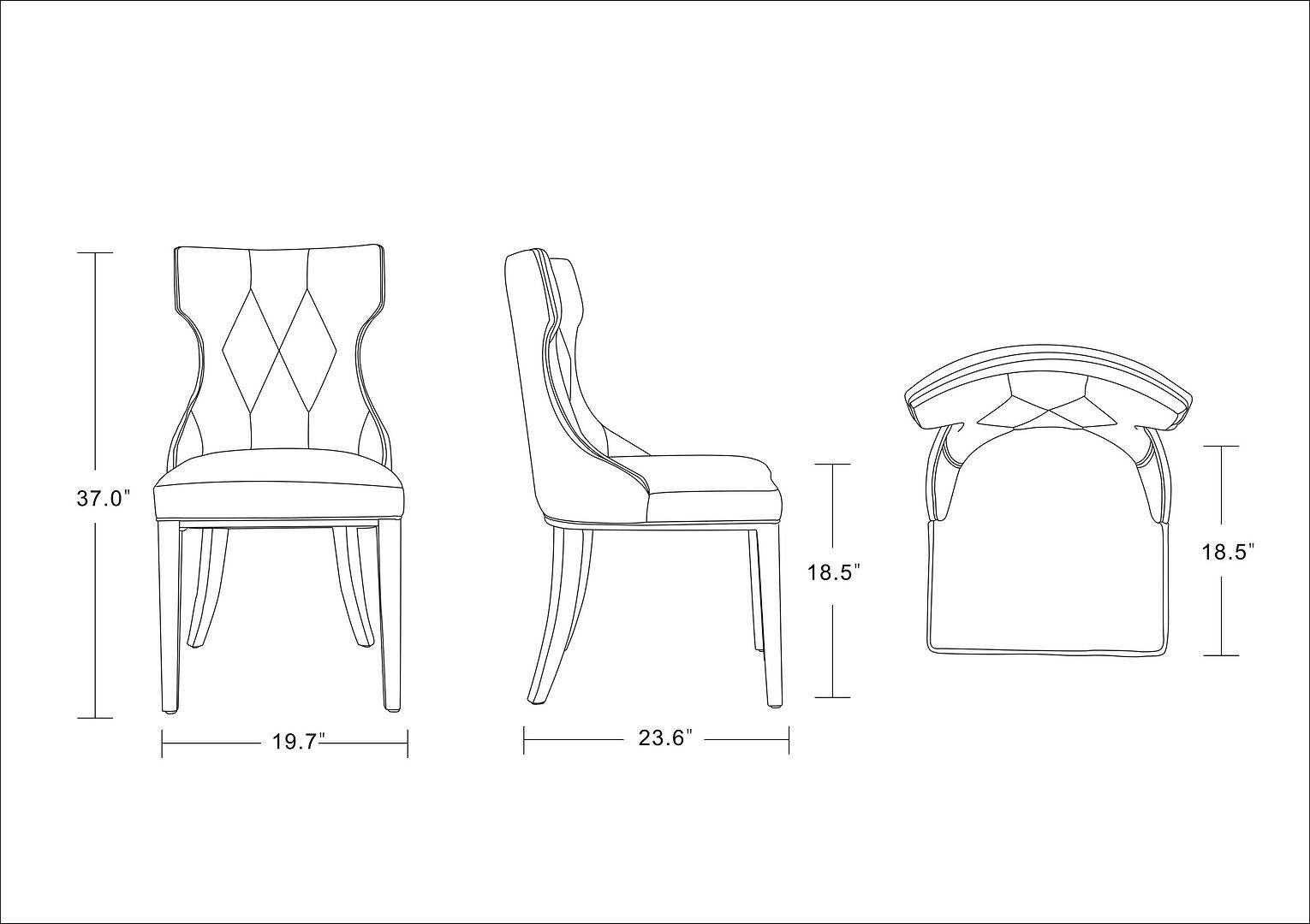 Manhattan Comfort Dining Chairs - Reine Antique Gold & Walnut Velvet Dining Chair (Set of Two)
