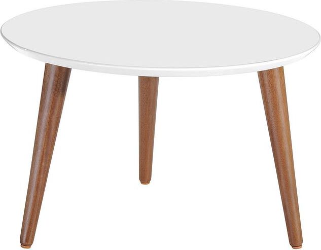 Manhattan Comfort Coffee Tables - Moore 23.62" Round Mid-High Coffee Table in White