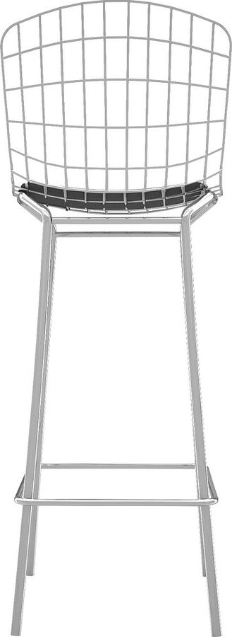 Manhattan Comfort Barstools - Madeline 41.73" Barstool in Silver and Black