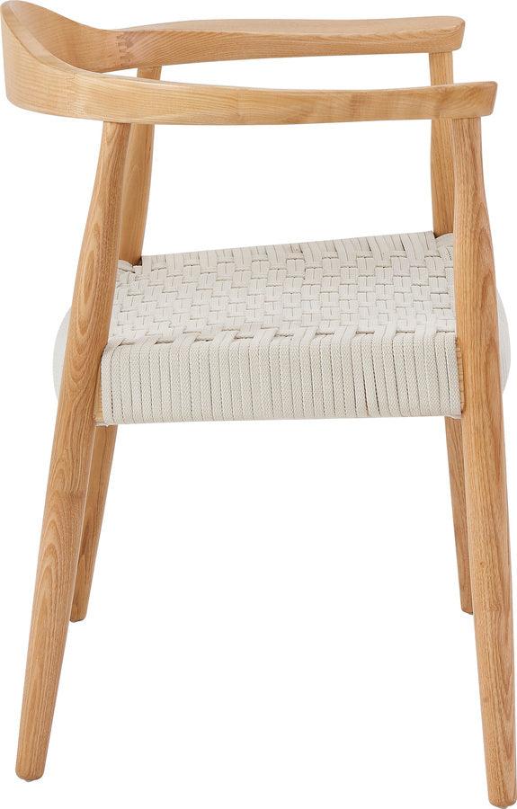 Euro Style Dining Chairs - Hannu Armchair in Natural with White Seat Rope